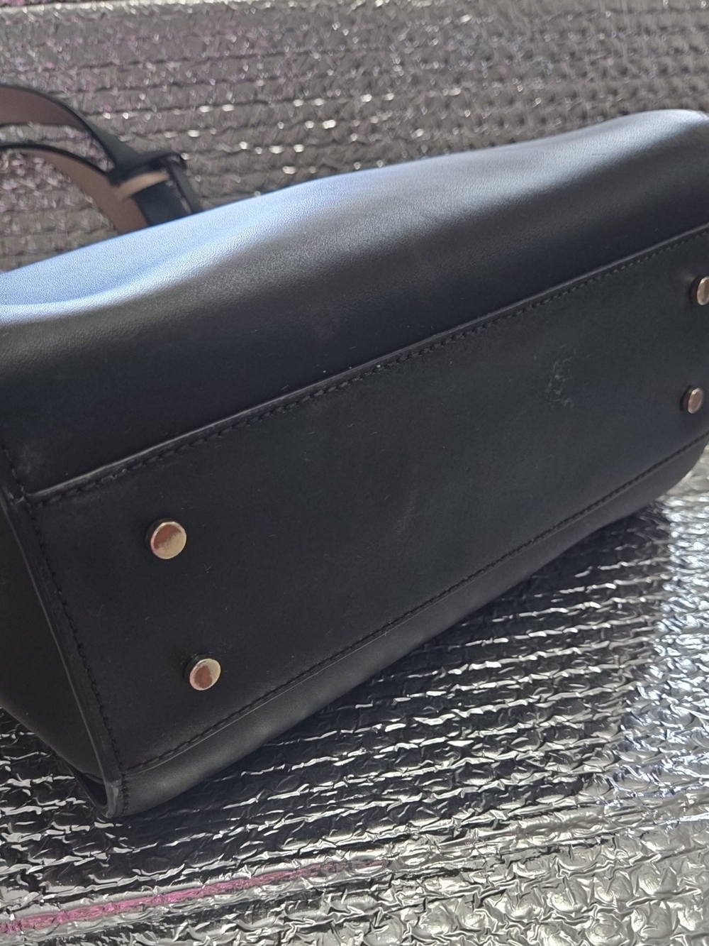 kate spade Black Tote with Scalloped Top and Pink Trim - Picture 7 of 9